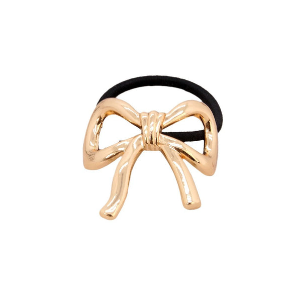 Alloy Geometric High Elastic Bow Hair Rope Hair Accessories Electroplated