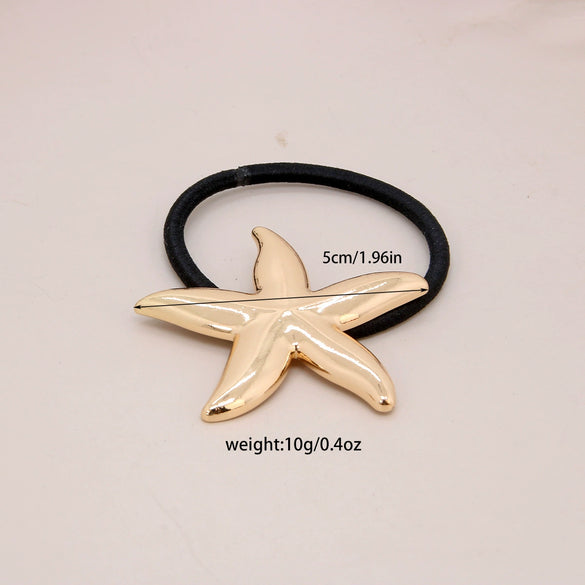 Alloy Geometric High Elastic Bow Hair Rope Hair Accessories Electroplated