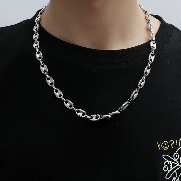 Alloy Geometric Hip Hop Personality Charm Jewelry Set With Cuban Chain Bracelet And Necklace