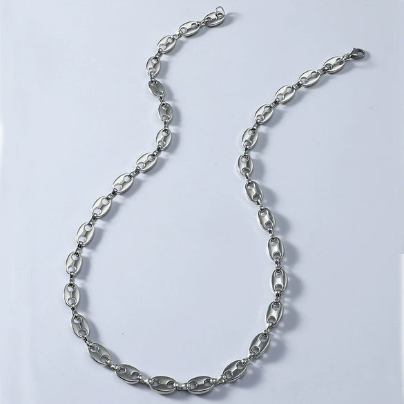 Alloy Geometric Hip Hop Personality Charm Jewelry Set With Cuban Chain Bracelet And Necklace