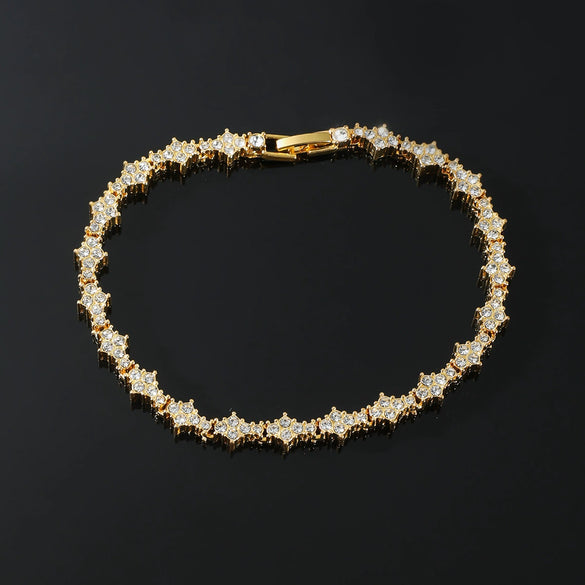 Alloy Geometric Hip Hop Tennis Bracelet Electroplated Unisex Men's Accessories