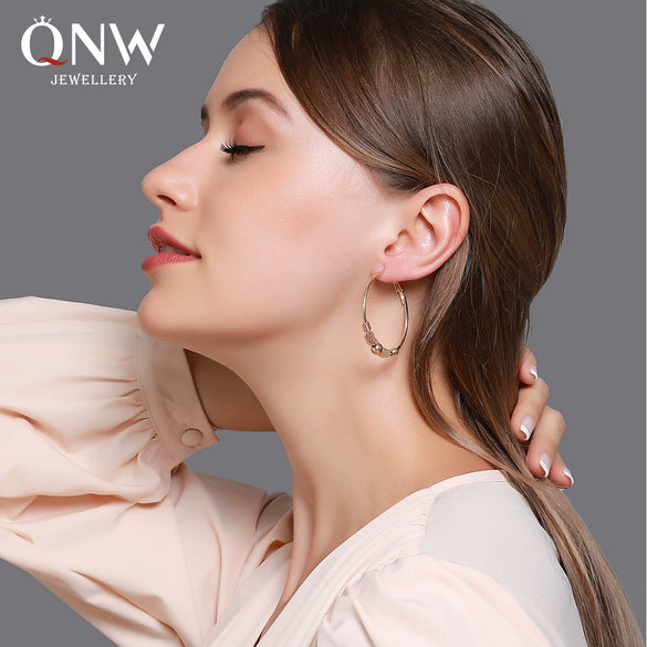 Alloy Geometric Hollow Circle Electroplating Women's Wrapped Beaded Earrings