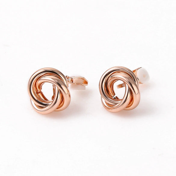 Alloy Geometric Hollow Flower Gold Inlaid Women's Earrings
