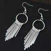 Alloy Geometric Hollow Nine Leaves Earrings Electroplated