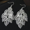 Alloy Geometric Hollow Nine Leaves Earrings Electroplated