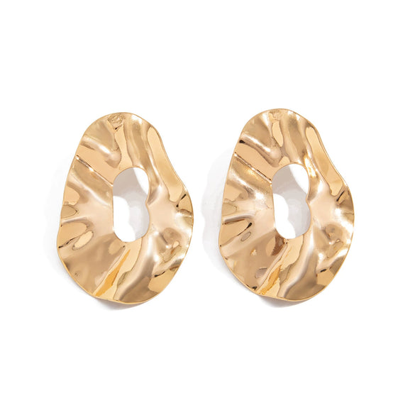 Alloy Geometric Hollow Pleated Electroplated Women's Earrings