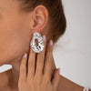 Alloy Geometric Hollow Pleated Electroplated Women's Earrings