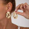 Alloy Geometric Hollow Pleated Electroplated Women's Earrings