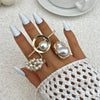 Alloy Geometric Hollow Women's Ring With Flower Pattern And Electroplating Treatment