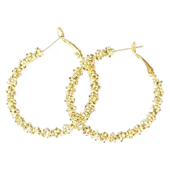 Alloy Geometric Hoop Earrings For Women Electroplated Style