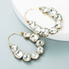 Alloy Geometric Inlaid Color Rhinestone Earrings Fashion Temperament Diamond