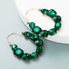 Alloy Geometric Inlaid Color Rhinestone Earrings Fashion Temperament Diamond