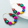 Alloy Geometric Inlaid Color Rhinestone Earrings Fashion Temperament Diamond
