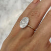 Alloy Geometric Inlaid Zircon Handmade Electroplated Ring
