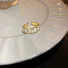 Alloy Geometric Inlaid Zircon Women's Ring Luxury Jewelry