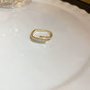 Alloy Geometric Inlaid Zircon Women's Ring Luxury Jewelry