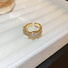 Alloy Geometric Inlaid Zircon Women's Ring Luxury Jewelry