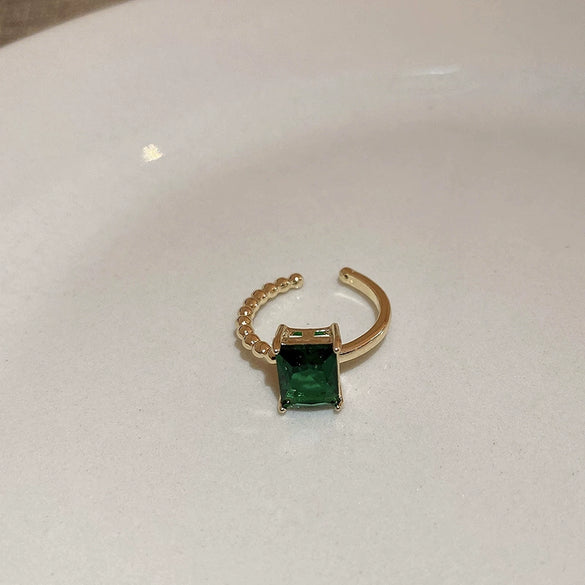 Alloy Geometric Inlaid Zircon Women's Ring Luxury Jewelry
