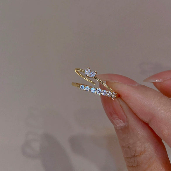 Alloy Geometric Inlaid Zircon Women's Ring Luxury Jewelry