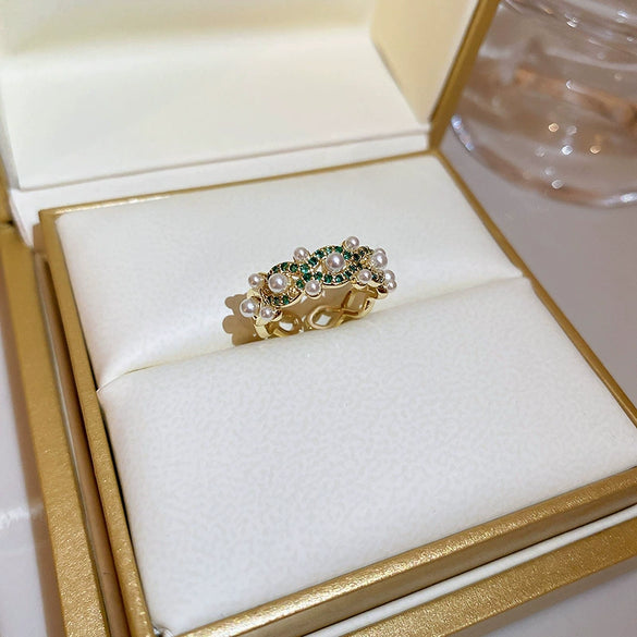Alloy Geometric Inlaid Zircon Women's Ring Luxury Jewelry