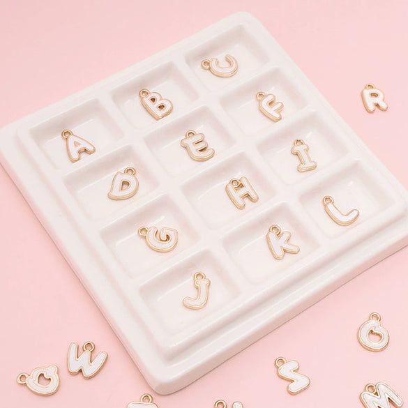 Alloy Geometric Irregular Alphabet Beads Handmade Bracelet Jewelry Accessories