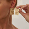 Alloy Geometric Irregular Hollow Electroplated Women's Earrings