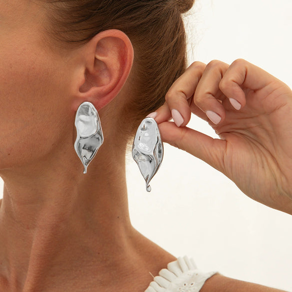 Alloy Geometric Irregular Hollow Electroplated Women's Earrings