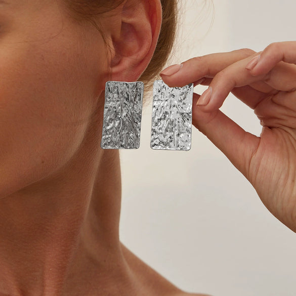 Alloy Geometric Irregular Hollow Electroplated Women's Earrings