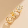 Alloy Geometric Irregular Hollow Square Design Ring For Women With Electroplating