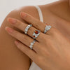 Alloy Geometric Irregular Open Lava Ring For Women With Electroplating Treatment