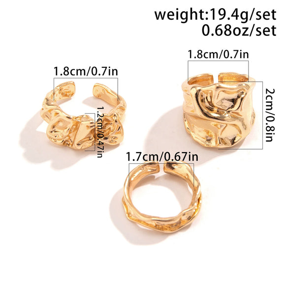 Alloy Geometric Irregular Open Lava Ring For Women With Electroplating Treatment