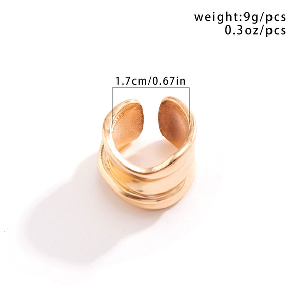 Alloy Geometric Irregular Open Lava Ring For Women With Electroplating Treatment
