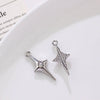 Alloy Geometric Irregular Rectangular Love Pendant Handmade Ear Jewelry Accessories With Electroplating