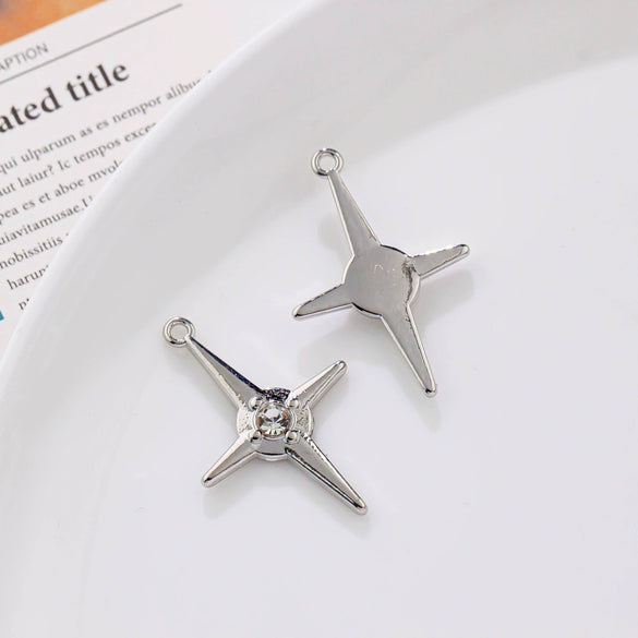 Alloy Geometric Irregular Rectangular Love Pendant Handmade Ear Jewelry Accessories With Electroplating
