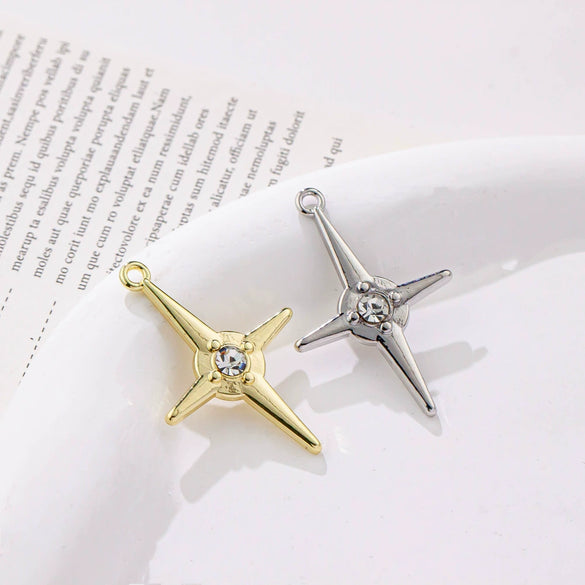 Alloy Geometric Irregular Rectangular Love Pendant Handmade Ear Jewelry Accessories With Electroplating