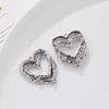 Alloy Geometric Irregular Rectangular Love Pendant Handmade Ear Jewelry Accessories With Electroplating