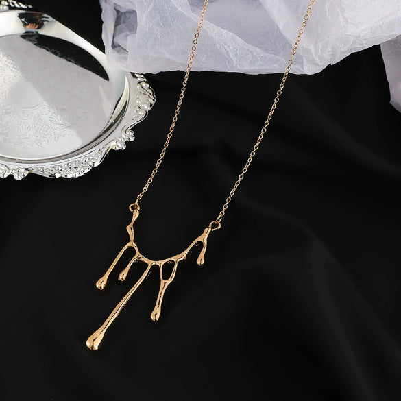 Alloy Geometric Irregular Water Drops Lava Electroplated Women's Clavicle Necklace