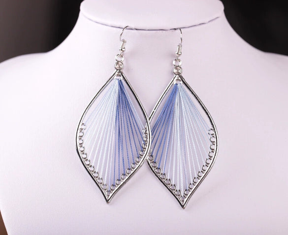 Alloy Geometric Leaf Women's Handmade Electroplating Winding Water Drop Earrings
