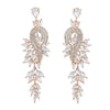 Alloy Geometric Leaves Diamond Earrings For Women