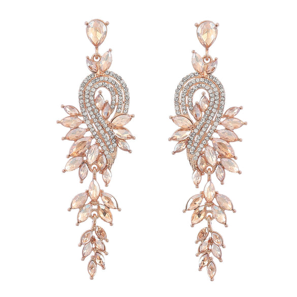 Alloy Geometric Leaves Diamond Earrings For Women