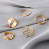 Alloy Geometric Leaves Metal Women's Finger Ring Set With Electroplating Design