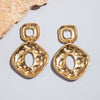 Alloy Geometric Leopard Square Earrings For Women With Electroplating Treatment