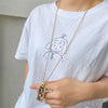 Alloy Geometric Leopard Sweater Chain Necklace With Electroplating For Women