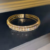 Alloy Geometric Light Luxury Style Electroplated Zircon Circle Letter Open Bracelet