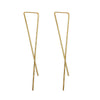Alloy Geometric Line Hollow Metal Earrings With Electroplating