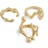 Alloy Geometric Liquid Lava Open Ring For Women With Electroplating And Stacking Style