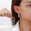 Alloy Geometric Long Tassel Chain Earrings For Women Electroplated