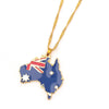 Alloy Geometric Map Pendant Necklace With Water Wave Chain Electroplated Two Dimensional Jewelry