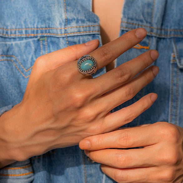 Alloy Geometric Men's Retro Ring