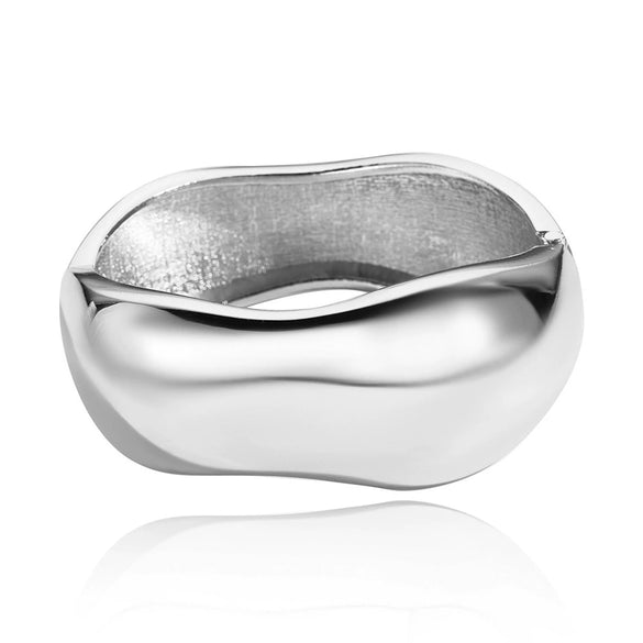 Alloy Geometric Metal Bracelets Electroplated Diamondencrusted Multilayered Glossy Hollow Open For Women